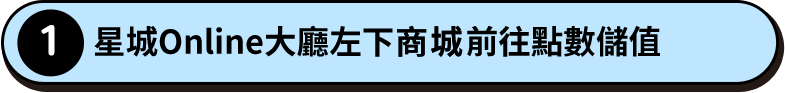 星城Online大廳左下交易&兌換前往點數儲值